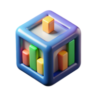 Render Colorful Cube Abstract Background, Data Visualization, Geometric Shapes, Bar Chart, Graphic Design Element png