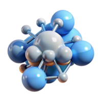 Abstract Render of a Molecular Structure with Blue and Gray Spheres png