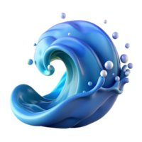 Dynamic Render of a Blue Water Wave Splash Illustration png