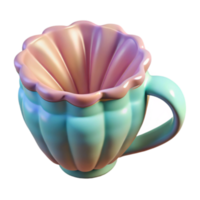 render do uma pastel cerceta e Rosa xícara de chá ilustração png