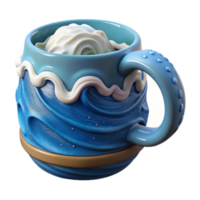 Whipped Cream Ocean Wave Mug Render png