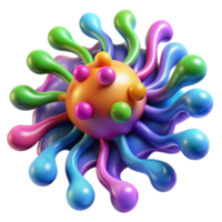 Vibrant Render of Abstract Colorful Blob, Multicolored Gooey Design Element png