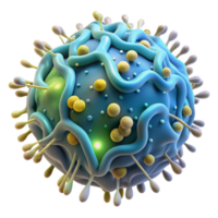 Illustration of a Virus Particle Detailed Microscopic View of Infectious Agent png