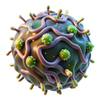 Illustration of a Virus Particle Microscopic Cell Structure png
