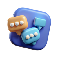 Render Chat Bubbles Icon Illustration-Communication, Message, Dialogue, Speech, Conversation, Social Media, Networking, Interface, App, Design, Technology, Digital, Online, Web png