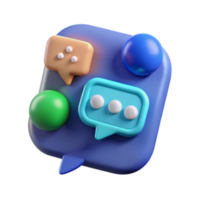 Render of Colorful Speech Bubbles and Spheres App Icon png