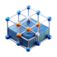 Render Abstract Cube Network Structure Illustration png