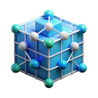 Render of Abstract Cube Structure with Connected Spheres png