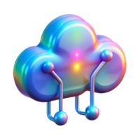 Render Iridescent Cloud Computing Network Icon png