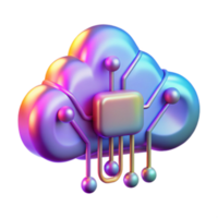 Cloud Computing Render Colorful Iridescent Digital Technology Abstract Background png