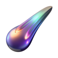 Iridescent Render of a Smooth, Abstract Comet Tail png