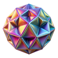 Iridescent Geometric Sphere Render Abstract Background png