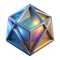 Iridescent Geometric Render Abstract Background Cube png