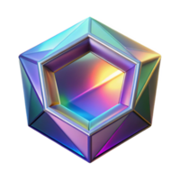 Iridescent Hexagonal Prism Render Abstract Background png