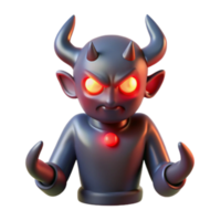 Angry Render of a Cartoon Devil Figure with Glowing Red Eyes png