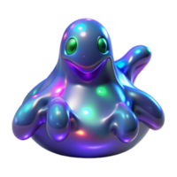 Playful Glowing Blob Render Neon Lights Abstract Background png