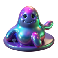 Iridescent Blob Character Render png