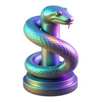 iridescente serpente renderizar, cyberpunk estilo, digital arte, abstrato fundo, metálico escalas, arco Iris matizes, moderno arte, gráfico Projeto elemento, fantasia criatura, encantado serpente png