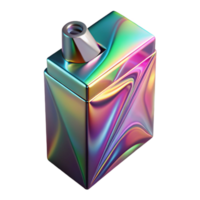 Iridescent Render of a Cuboid Package with a Spout png