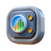 Render of App Icon with Bar Graph for Business Growth png