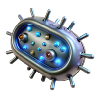 Futuristic Microscopic 3D Render of a Bio-Technological Device png
