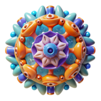 Vibrant Render of an Abstract Orb with Intricate Floral and Geometric Patterns png