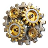 Golden Gears Illustration Interlocking Cogwheels, Precision Engineering, Mechanical System, Industrial Design, Metallic Texture, Abstract Background, Technology Concept, Gear Mechanism, Machine Parts png