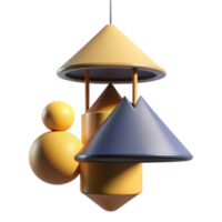 Abstract 3D Render of Geometric Shapes Mobile png