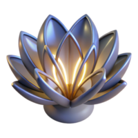 Illuminated Lotus 3D Render Abstract Background Image png