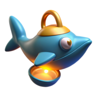 Charming 3D Render of a Dolphin-Shaped Watering Can png