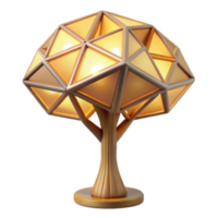Illuminated Geometric Tree Lamp 3D Render png