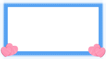frame background decorated with blue frame and minimal heart png