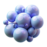 Isometric Render Light Blue Spheres Abstract Background png