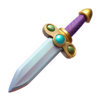 Shiny Gemstone Dagger 3D Model png
