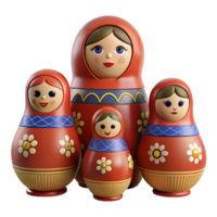 Nesting Dolls with Flower Patterns png