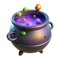 Isometric Render of a Cauldron with Bubbles png