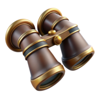 3D Render of Gold Trimmed Binoculars png