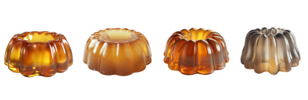 Four Golden Brown Jellies in a Row png