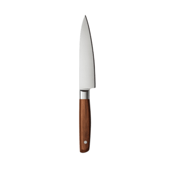 un pulcro cocina cuchillo con un de madera encargarse de png