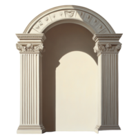 Elegant Classical Archway with Fluted Columns and Intricate Detailing png