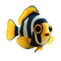 Colorful tropical fish swimming in clear water emphasizing vibrant patterns and lively fins in a natural habitat setting isolated on transparent background. png