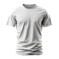 Simple white t-shirt displayed against a neutral background for casual wear and styling options isolated on transparent background. png