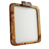 Cleverly designed wooden clip board with a modern touch and sleek aesthetics for offices and creative spaces isolated on transparent background. png