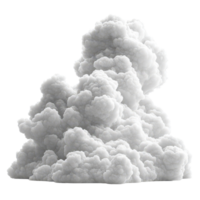 Billowing white clouds rise dramatically against a plain background creating a soft, ethereal atmosphere isolated on transparent background. png