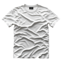 White t-shirt displayed with wrinkles on a neutral background isolated on transparent background. png