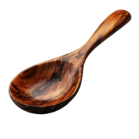 Beautiful handcrafted wooden spoon with intricate grain patterns showcasing artisanal craftsmanship isolated on transparent background. png