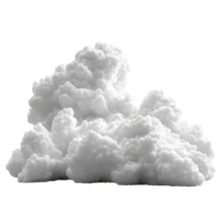 Fluffy white cloud formation floating against a bright backdrop isolated on transparent background. png