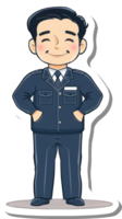 A Cartoon Illustration Of A Smiling Security Guard png