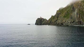An old ruined lighthouse on Askold Island in the East Sea video