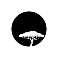tree icon design symbol of nature and ecology in black circle on white background vector